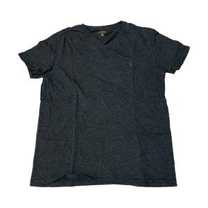 Polo Ralph Lauren Men's V-Neck T-Shirt Size Medium Black Tee Red Horse